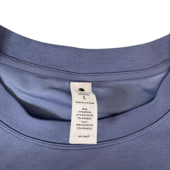 Yogalicious Blue Cropped Sweatshirt Women’s Size L Modal Blend Pullover - Picture 2 of 7